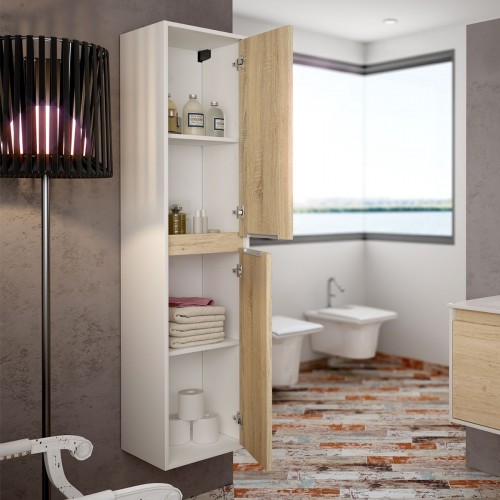 Aquareforma Mueble de Baño con Lavabo y Espejo | Mueble Baño Modelo Lover 2  Cajones Suspendido | Muebles de Baño | Diferentes Acabados Color | Varias