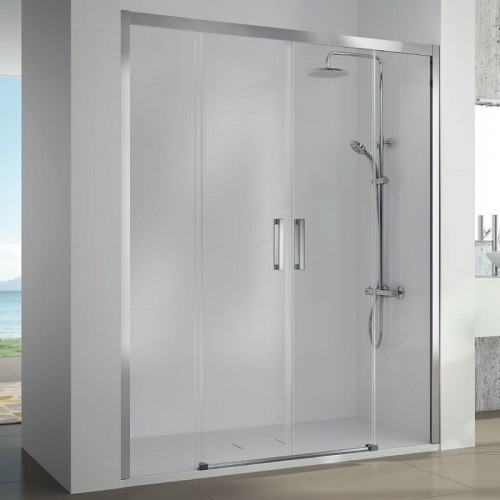 Mampara de ducha de esquina rectangular 2 puertas ✓