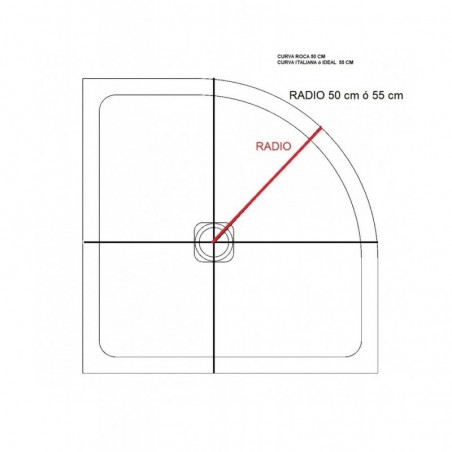 Mampara de Ducha Serie 400 de Kassandra Semicircular 2 Frentes Fijos y 2 Puertas Correderas